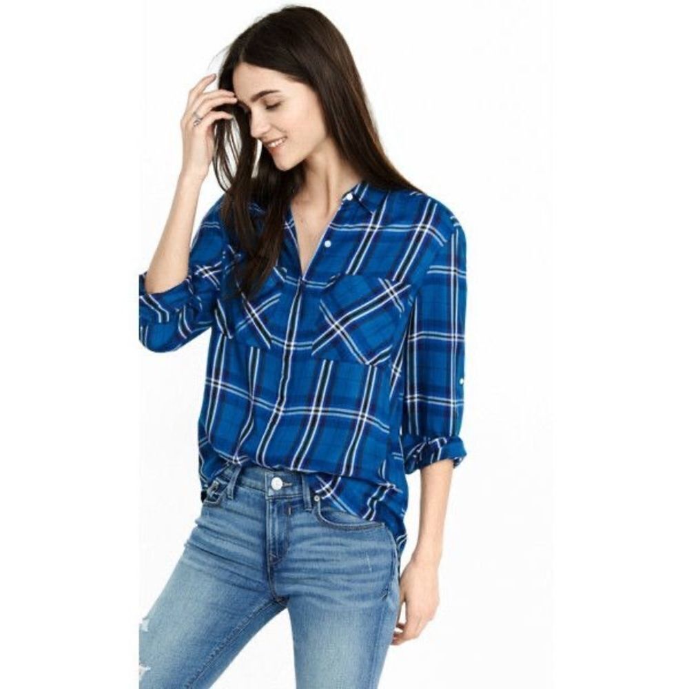 ✨ Express Turquoise Plaid Shirt ✨
